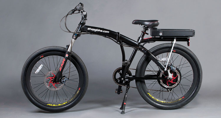 Front angle shot of black electric bike